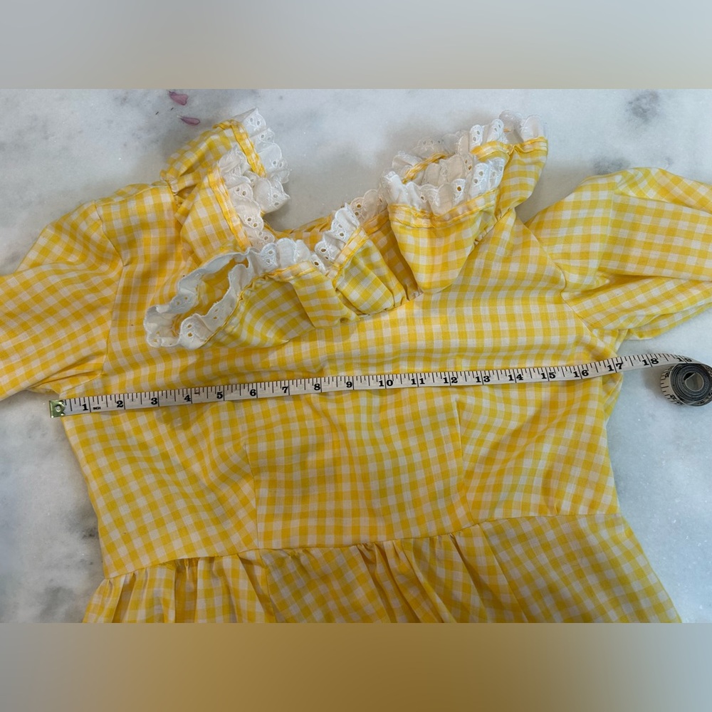 Handmade Prairie cottage-core Gingham Dress - Picture 10 of 16